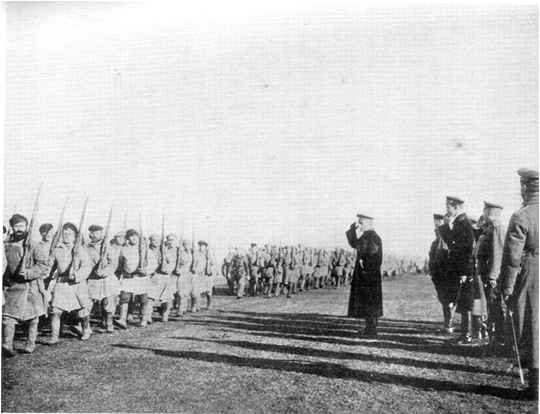 Adm. Kolchak inspecting the troops - 1919