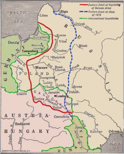 GER - Poland, German Occ ww1 Map