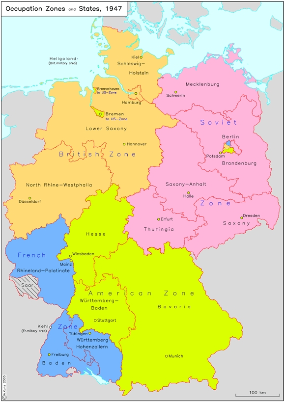 GER - Post WW2 Germany Map