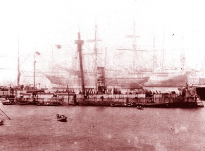 Peruvian Warship Huáscar lost in the Battle of Angamos in 1879.  Second in command was Elías Aguirre from Chiclayo.