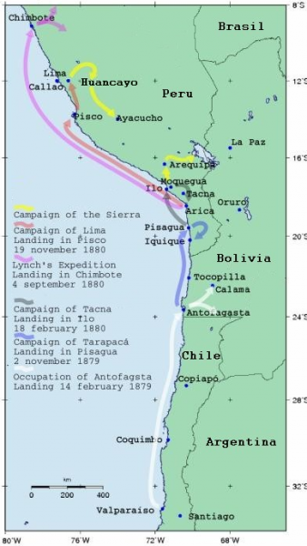 SAM - Peru, Chilean Occupation Map