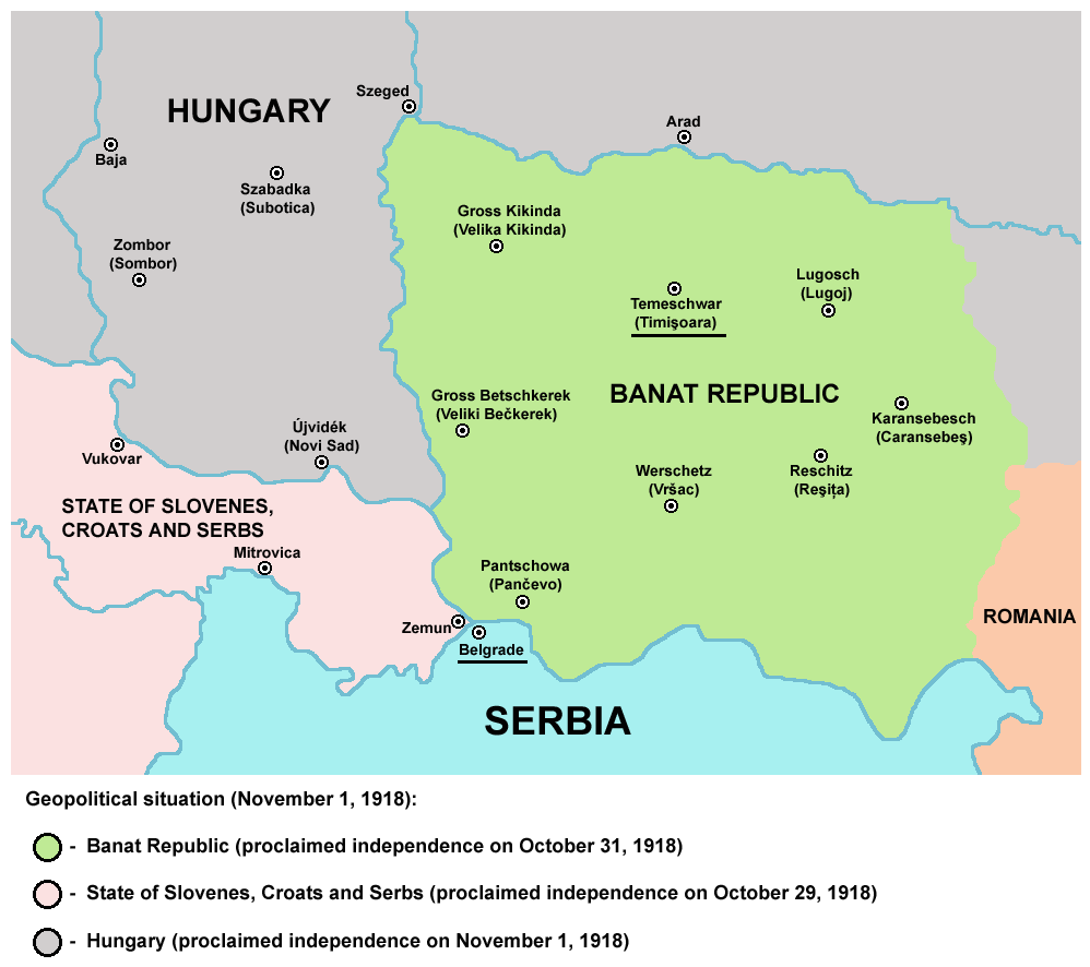 CEE - Temesvar, Serbian Occupation Map