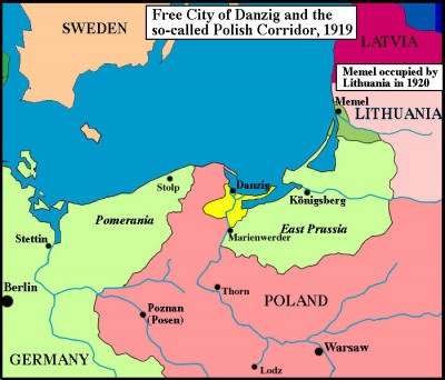 GER - Danzig, Polish Office Map