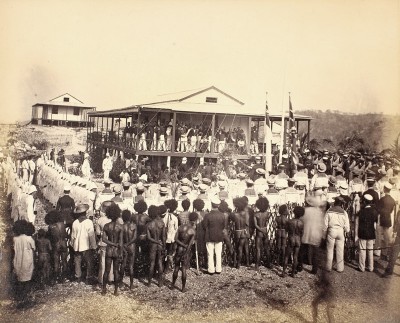 The Proclamation of British New Guinea at Port Moresby, 6 Nov, 1884 from the Cambridge University Library 