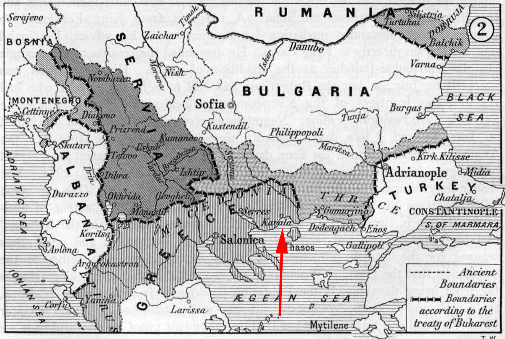 OTT - Kavala, Greek Occupation Map