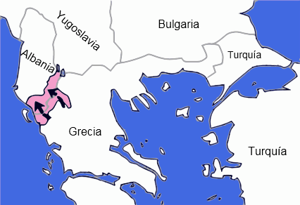 BLK - Epirus, Greek Occ ww2 Map