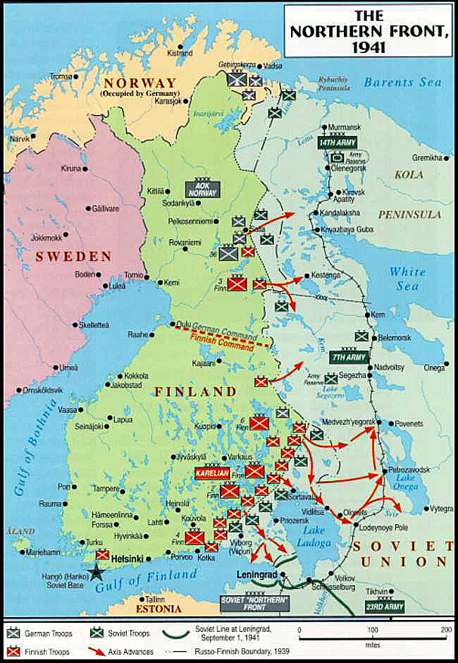 Карта карелии 1941