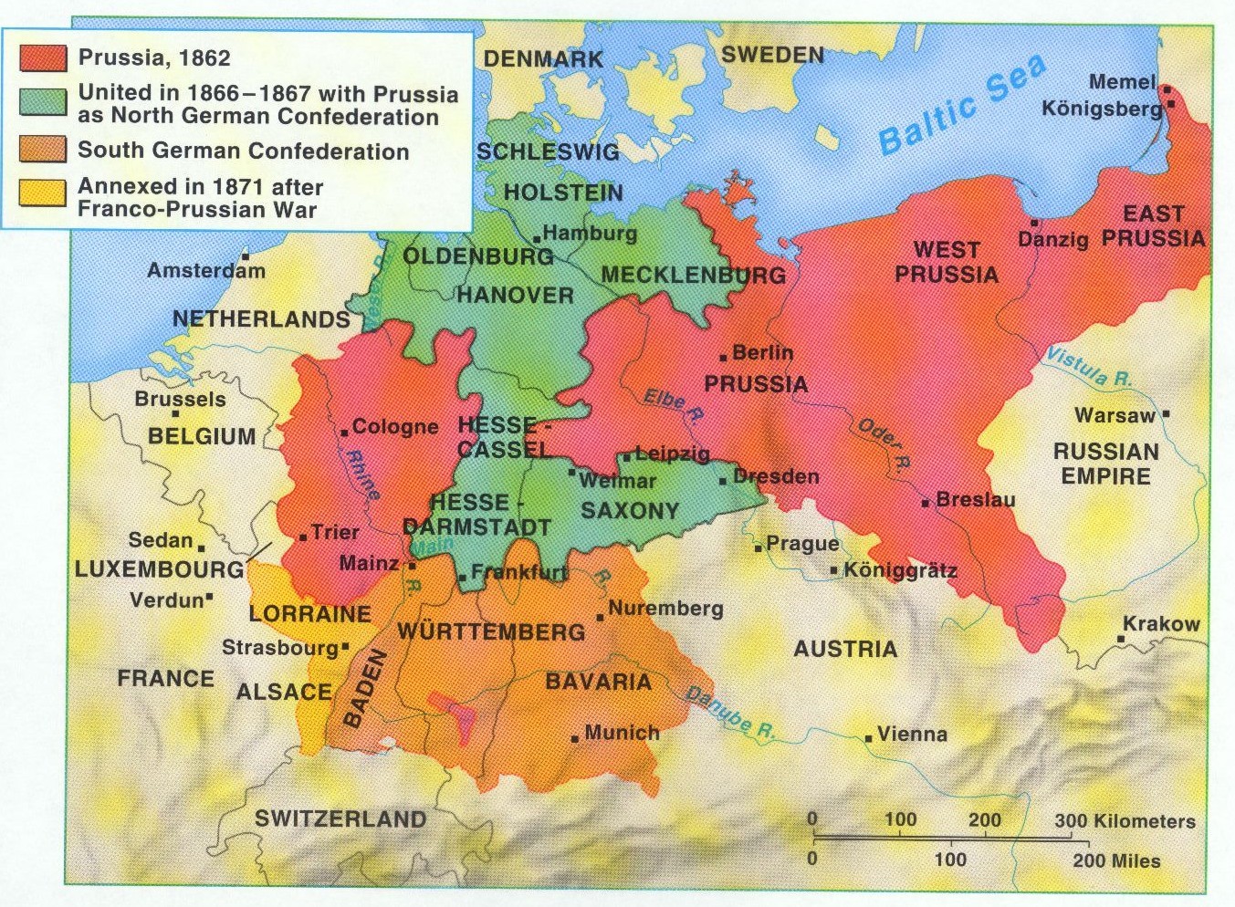 Северо германский союз карта